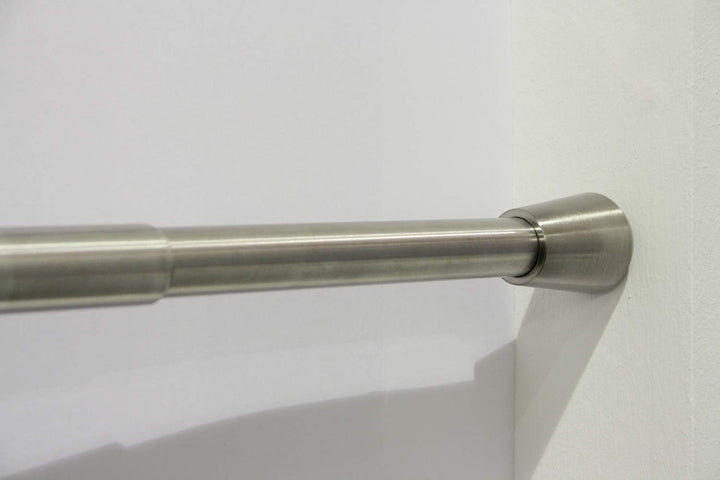 GARDINIA Spannstange, Ausziehbar, Gardinenstange ohne Bohren und Schrauben, Edelstahl, Ø 23/26 mm, L