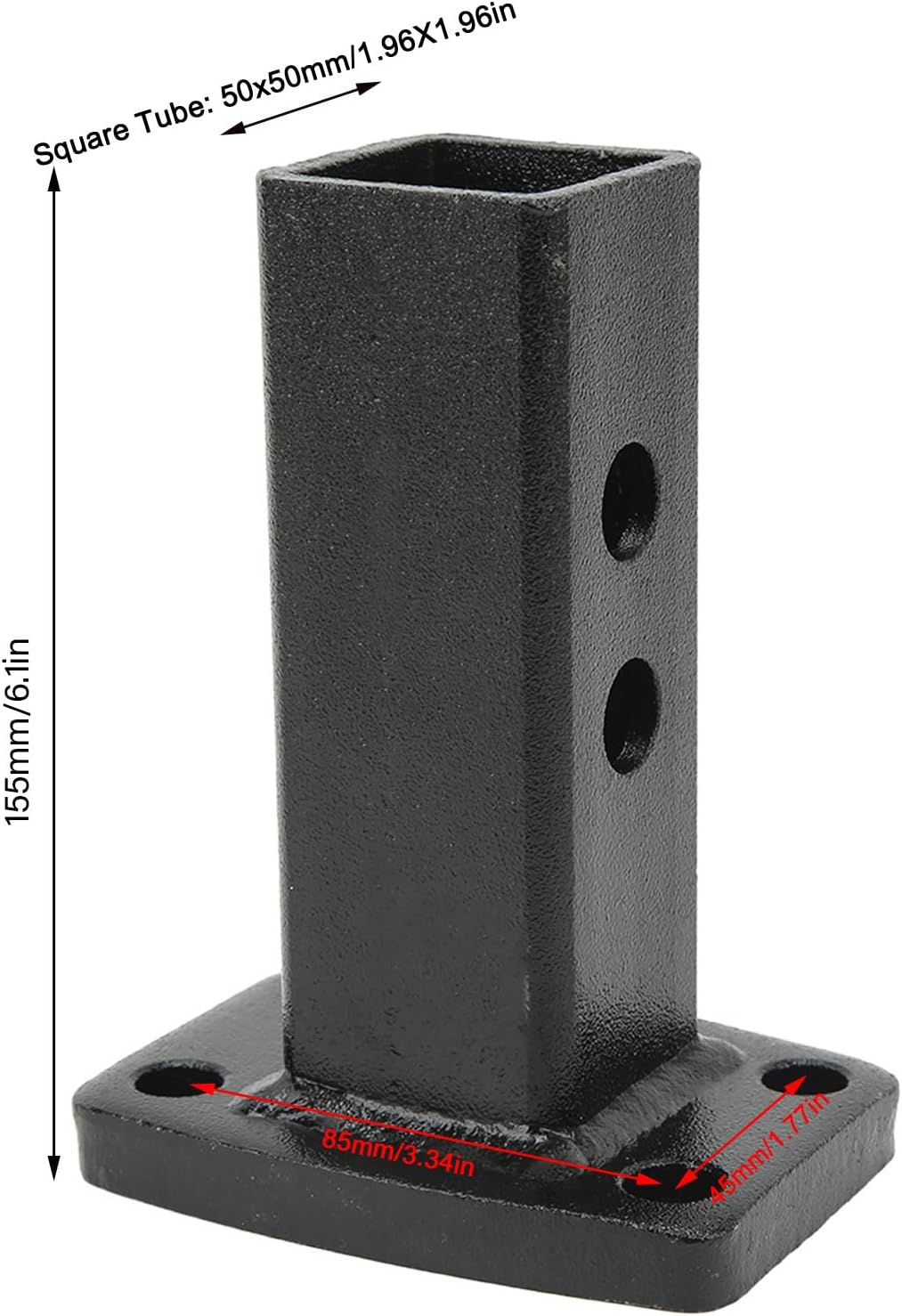 Hitch Receiver Adapter, Bumper Trailer Receiver Tube Rust Proof Strong Strength Sprayed Plastic Surf
