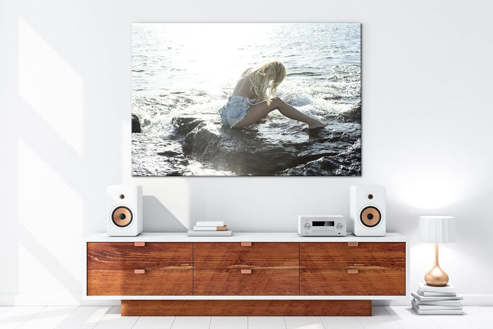 deyoli sexy Frau am Strand Format:75x50 cm als Leinwandbild, Motiv fertig gerahmt auf Echtholzrahmen