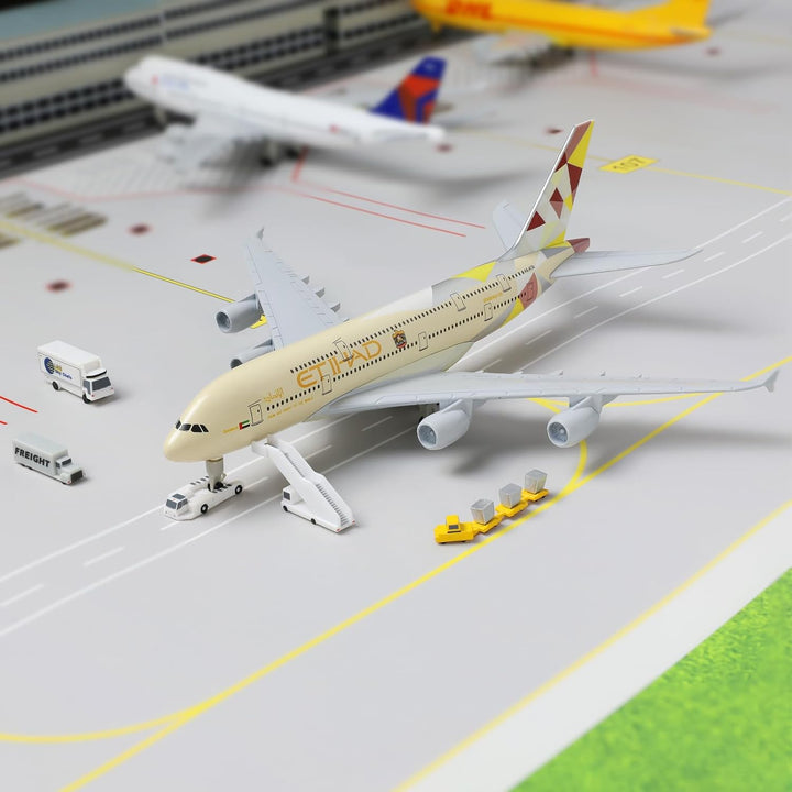 1/300 Metallflugzeugmodell für Etihad A380 für Airbus A380 Modellflugzeug mit Ständer (7.5 Zoll lang