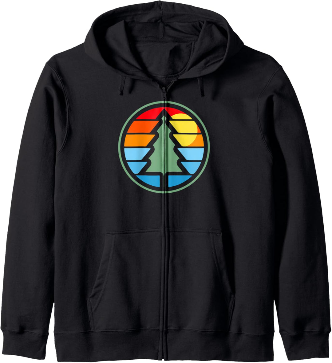 Vintage Eighties Retro Lone Pine Tree Graphic Art Kapuzenjacke