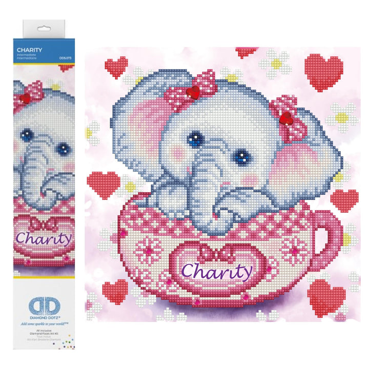 DIAMOND DOTZ DD5.073 - Original 5D Diamond Painting Set Elefant Charity, Kreativset mit 7.756 Diaman
