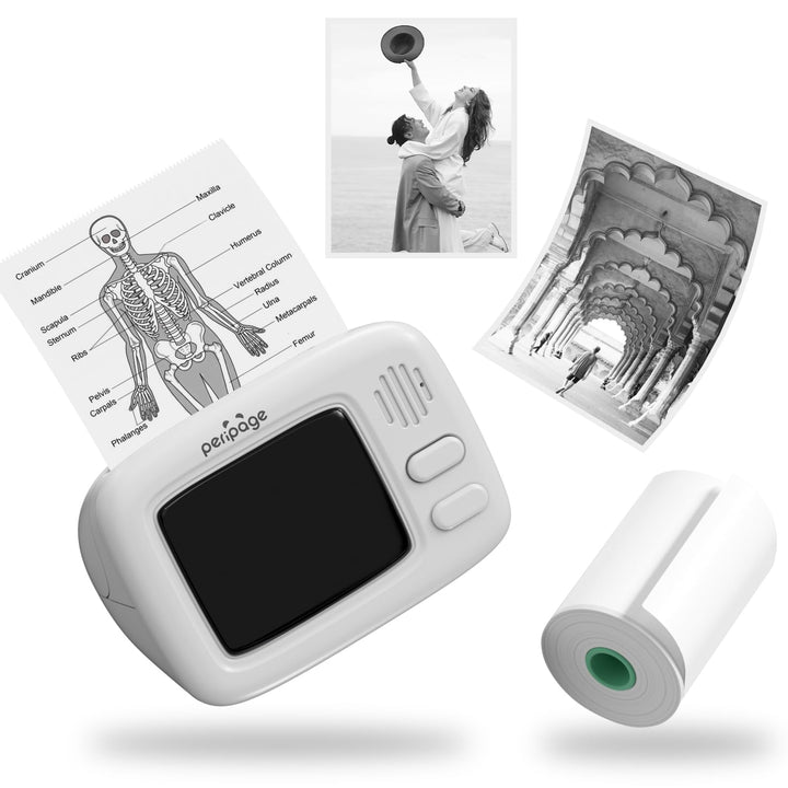 PeriPage Mini Aufkleber Thermodrucker, Tragbarer Mini Bluetooth Drucker, Taschen Thermodrucker für D
