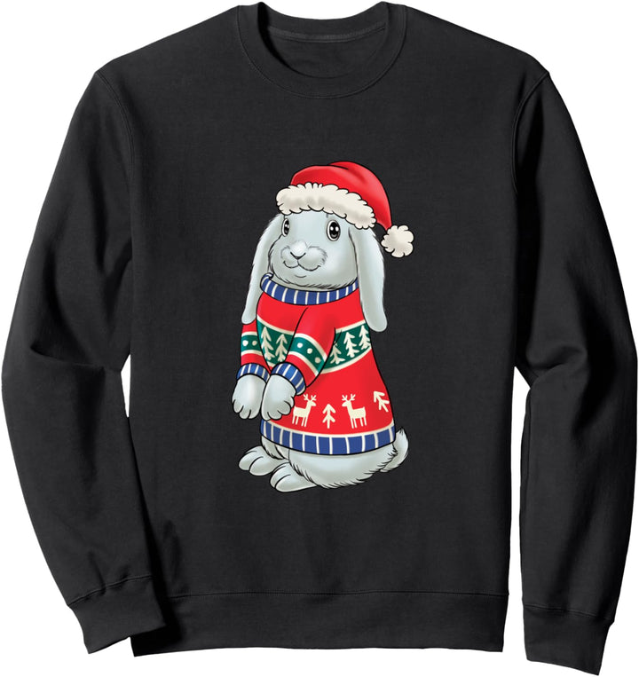 Kaninchen Mit Mütze Hoppy Christmas Weihnachten Hasen Sweatshirt