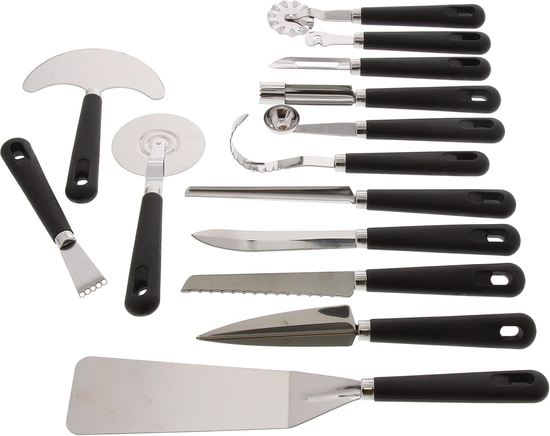 Pradel Excellence 31123 Küchenutensilien-Koffer, 22-teilig mit 15 Küchenhelfern + 7 Küchenmessern