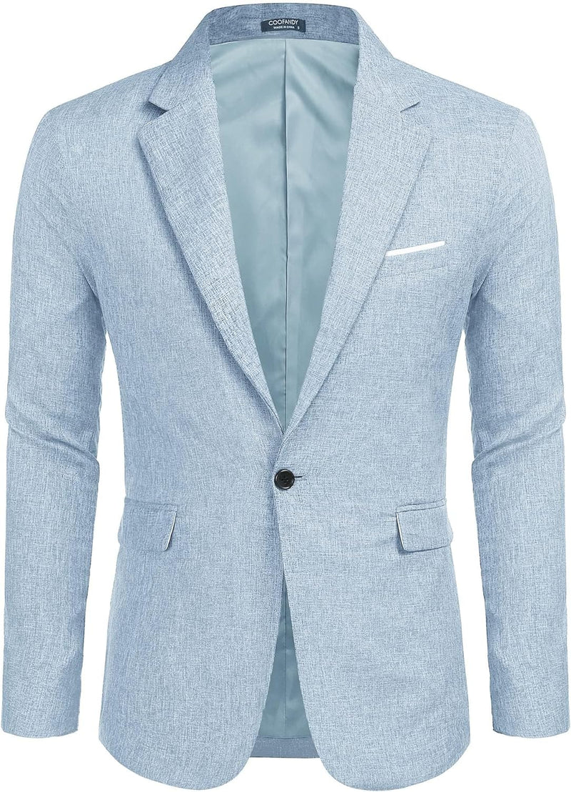 COOFANDY Herren Anzugjacke Sakko Sportlich Freizeit Blazer Regular Fit Männer Anzug EIN Knopf Busine