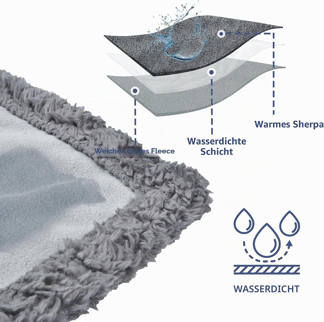 Hundedecke Wasserdicht, Waschbar Hundebett Plüsch und rutschfeste Mit Soft Sherpa Hundematte Haustie