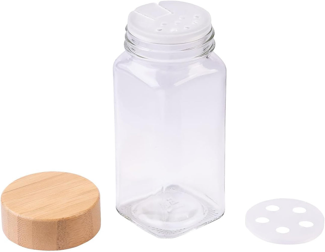 Rosenstein & Söhne Gewürzgläser für Küchen: 48er-Set Gewürzgläser mit Bambusdeckel, je 120 ml, 480 E