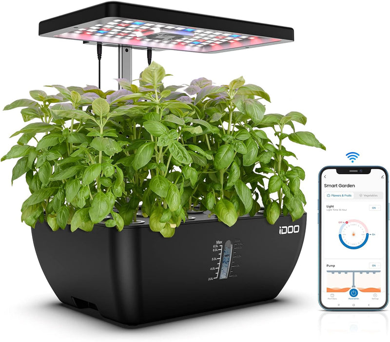 iDOO Hydroponisches Anzuchtsystem, Smart WiFi Garden mit LED-Pflanzenlampe, 6,5L Wasserbehälter, Ven