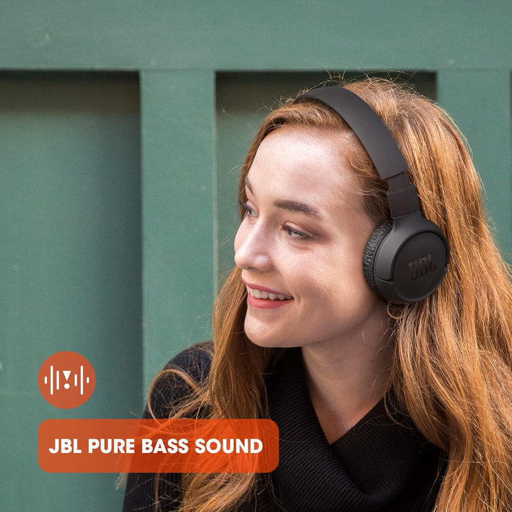 JBL Tune 510BT Kabellose On-Ear-Kopfhörer mit Purebass Sound, Weiss