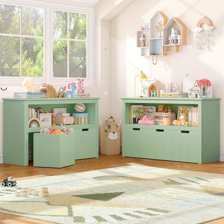 FOREHILL Kinderregal mit Boxen auf Rollen, Spielzeug Aufbewahrung Kinderzimmer Möbel, Spielzeugregal