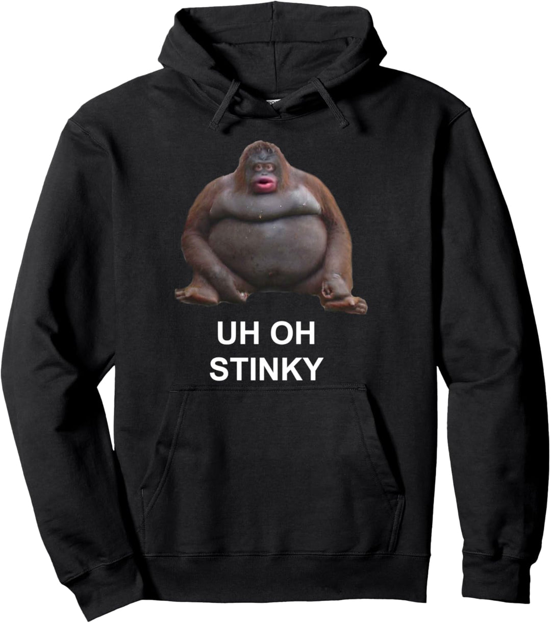 Äh Oh, Stinky Poop Le Monke Meme Pullover Hoodie