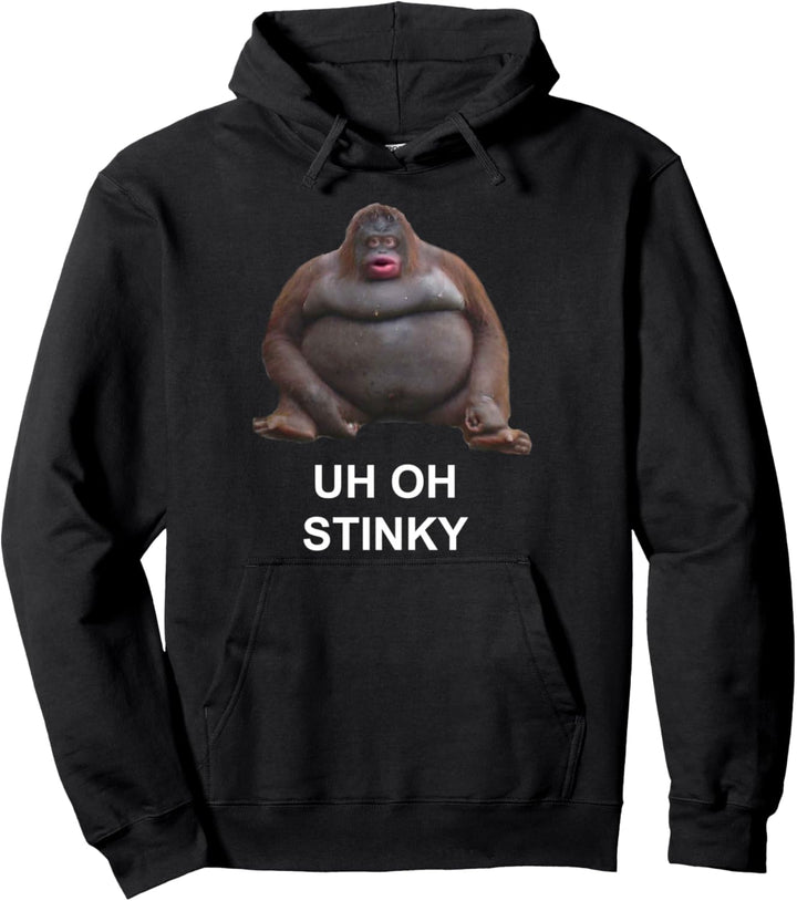 Äh Oh, Stinky Poop Le Monke Meme Pullover Hoodie