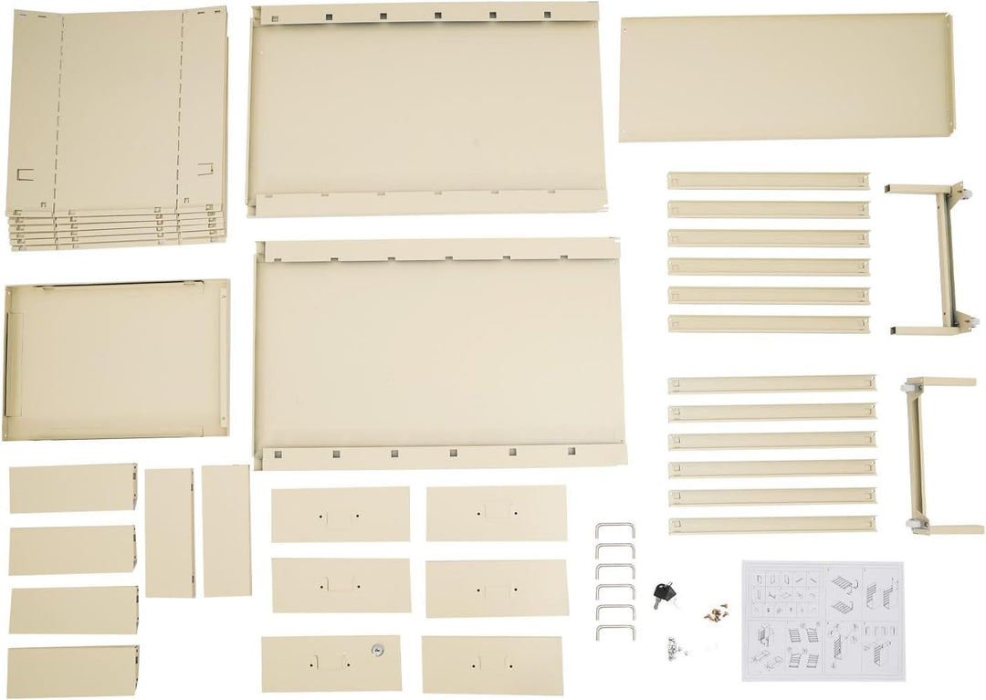 Rollcontainer mit 6 Schublade, Mobiler Aktenschrank, Metallschrank, Aktenschrank Abschliessbar mit S