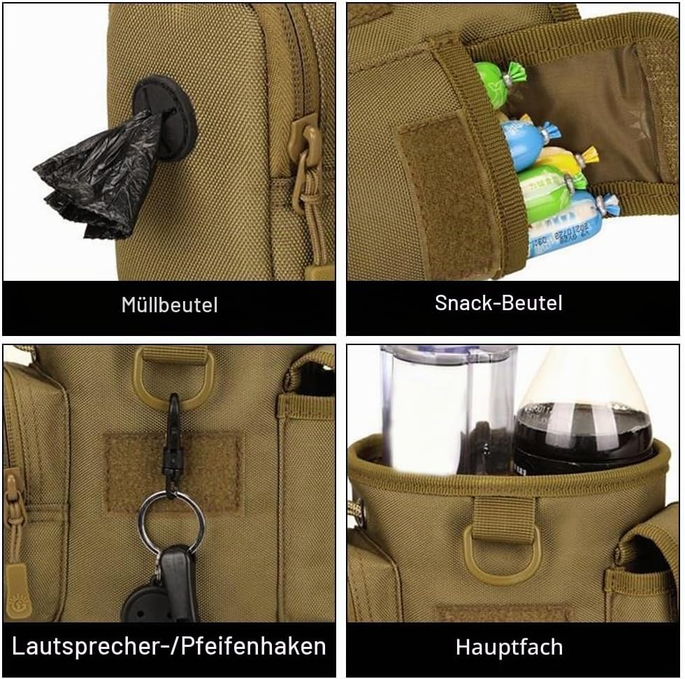DONGKER Trainingstasche für Hunde, wasserdichte Hunde Leckerlibeutel, Multifunktional Leckerlitasche