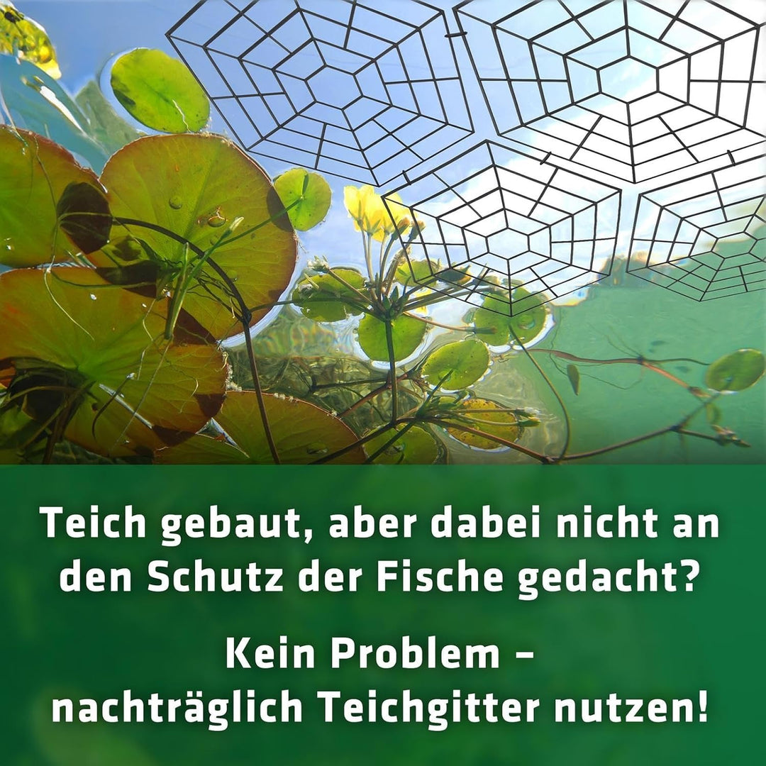 GARDIGO® Teichgitter 40er Set I Reiherschreck Gartenteich | Katzenabwehr Vogelabwehr I Schutz vor Fi
