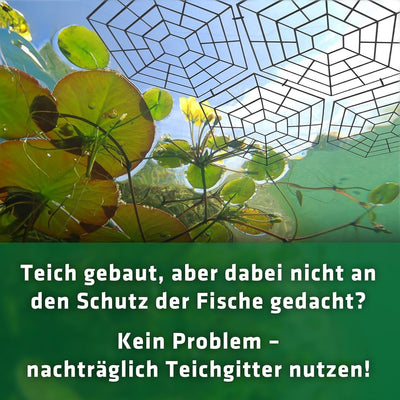 GARDIGO® Teichgitter 40er Set I Reiherschreck Gartenteich | Katzenabwehr Vogelabwehr I Schutz vor Fi