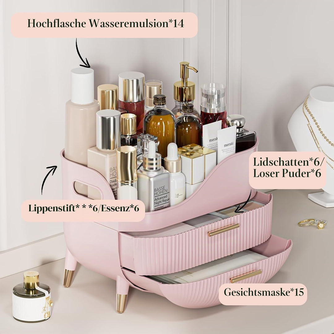 Kousee Makeup-Organizer mit Schubladen, Hautpflege-Organizer für Vanity, Aufbewahrungsbox mit Griff,