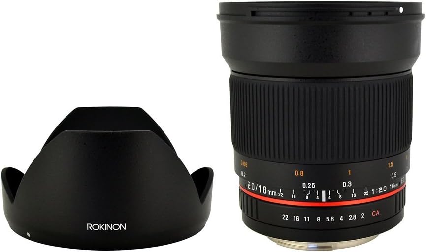 Rokinon 16M-C 16mm f/2.0 asphärisches Weitwinkelobjektiv für Canon EF Kameras Canon EOS, Canon EF-S
