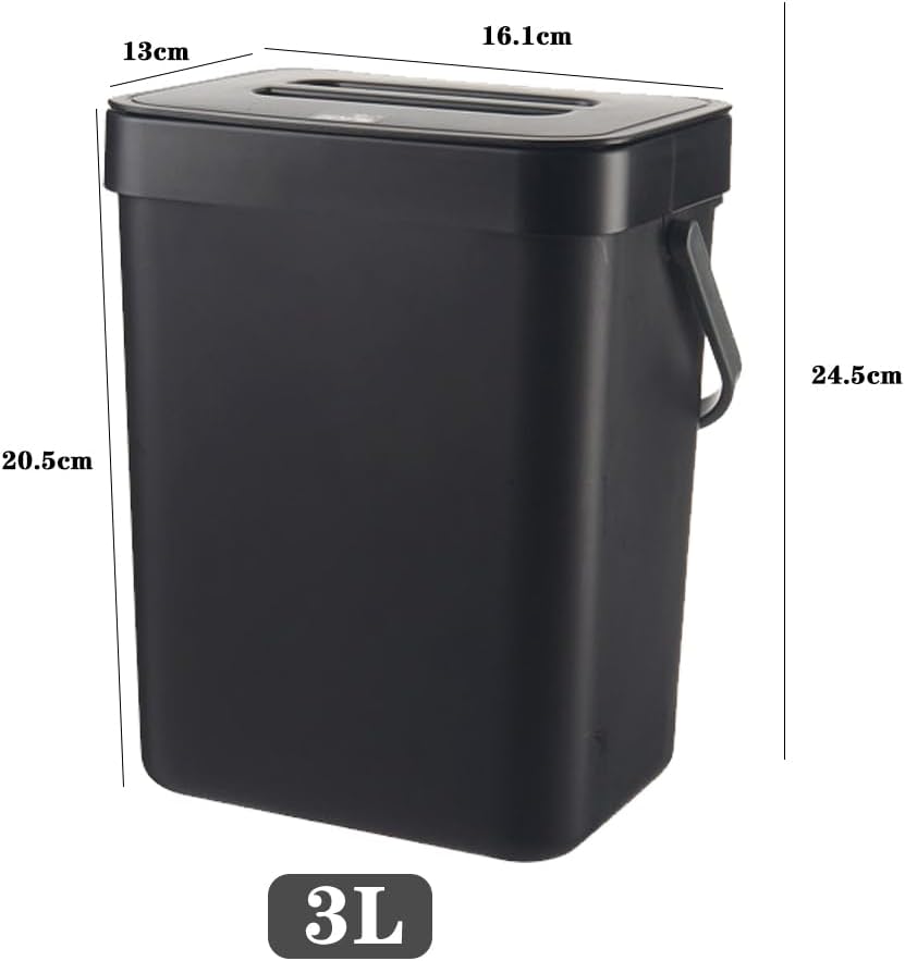 Biomülleimer, 3L Abfalleimer Mit Deckel, Komposteimer Küche, Windeleimer Geruchsdicht, Aufhängen Kom