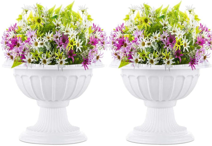 NUPTIO 2 Stück Pflanzen Blumenspindel, Dekorative Urne aus Kunststoff mit Einer Höhe von 26cm, Hoher