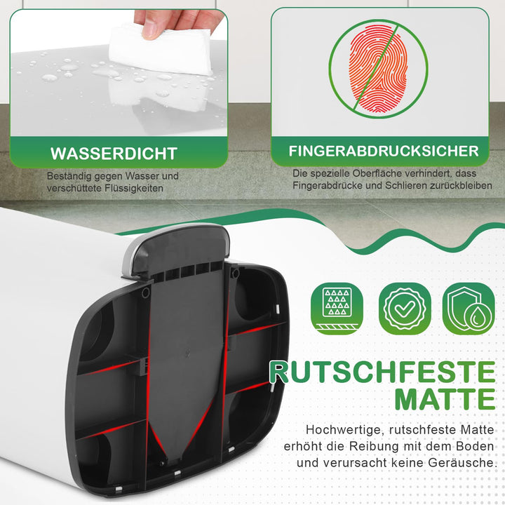 BestOffice 50 L Mülleimer Küche Mülleimer mit Deckel für Büro Schlafzimmer Badezimmer Schritt Müllei