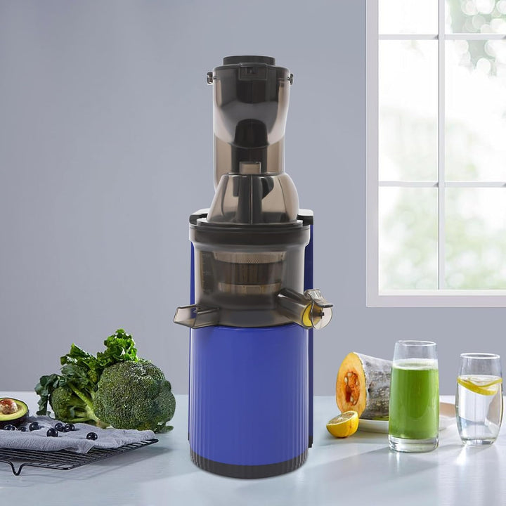 Entsafter Obst und Gemüseentsafter, Slow Juicer mit Tresterbehälter | schonende Entsaftung, verstopf