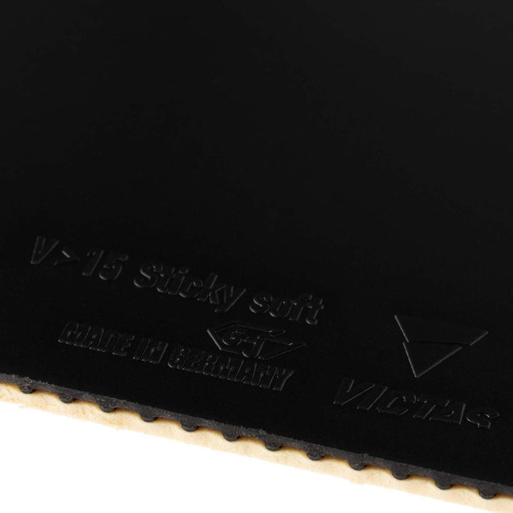 VICTAS Belag V>15 Sticky Soft 2,0mm Schwarz, 2,0mm Schwarz