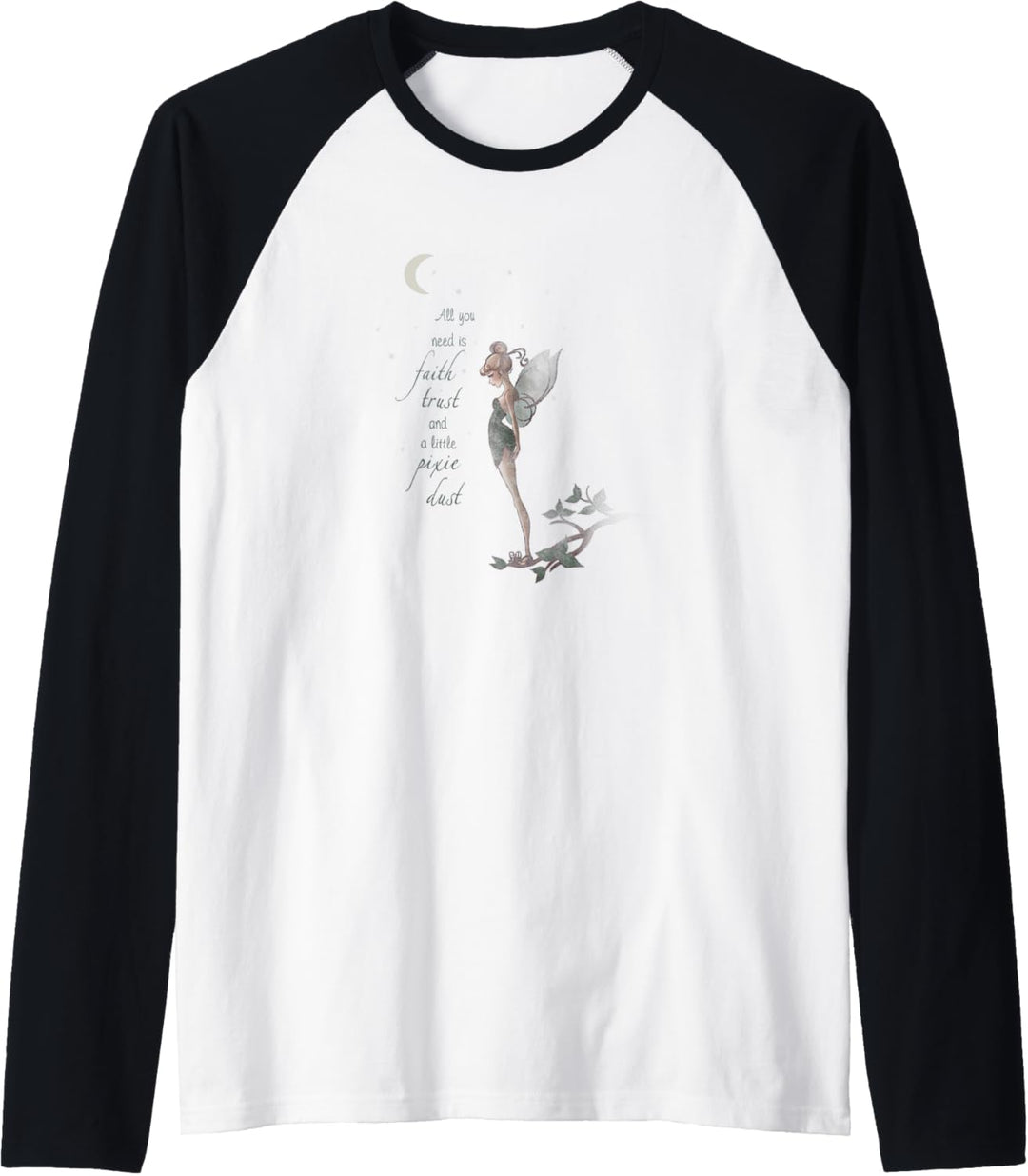 Disney Peter Pan Tinker Bell Moon Quote Art Raglan