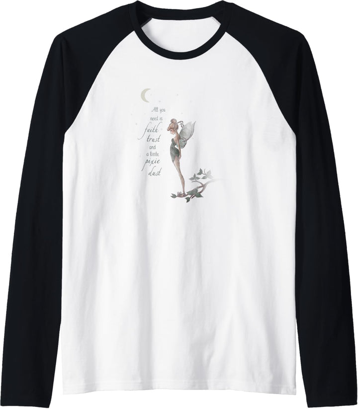 Disney Peter Pan Tinker Bell Moon Quote Art Raglan