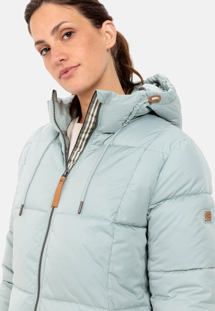 camel active Damen Steppmantel mit Kapuze 48 Grau, 48 Grau