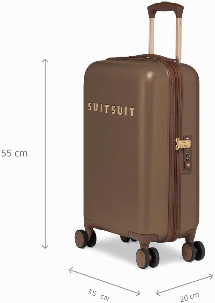 SUITSUIT Fab Seventies – Handgepäck-Koffer – TSA-Schloss – 4 Rollen – 33L – 55 cm – Braun Cocoa Brow
