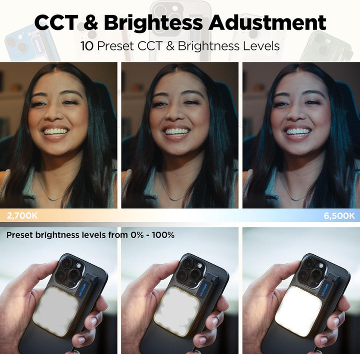 Amaran Go Magnetisches Selfie-Telefonlicht, kompatibel mit MagSafe & Qi2 Magneten, Dual-LED-Lichtque