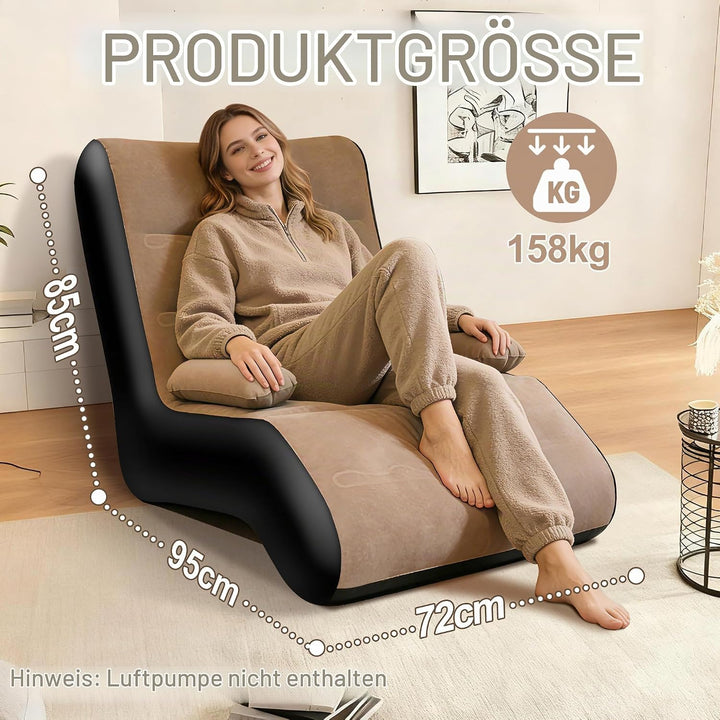 KingSom Aufblasbares Sofa, Aufblasbare Couch mit Armlehne, Camping Sofa Aufblasbares Luftsofa, Wasse