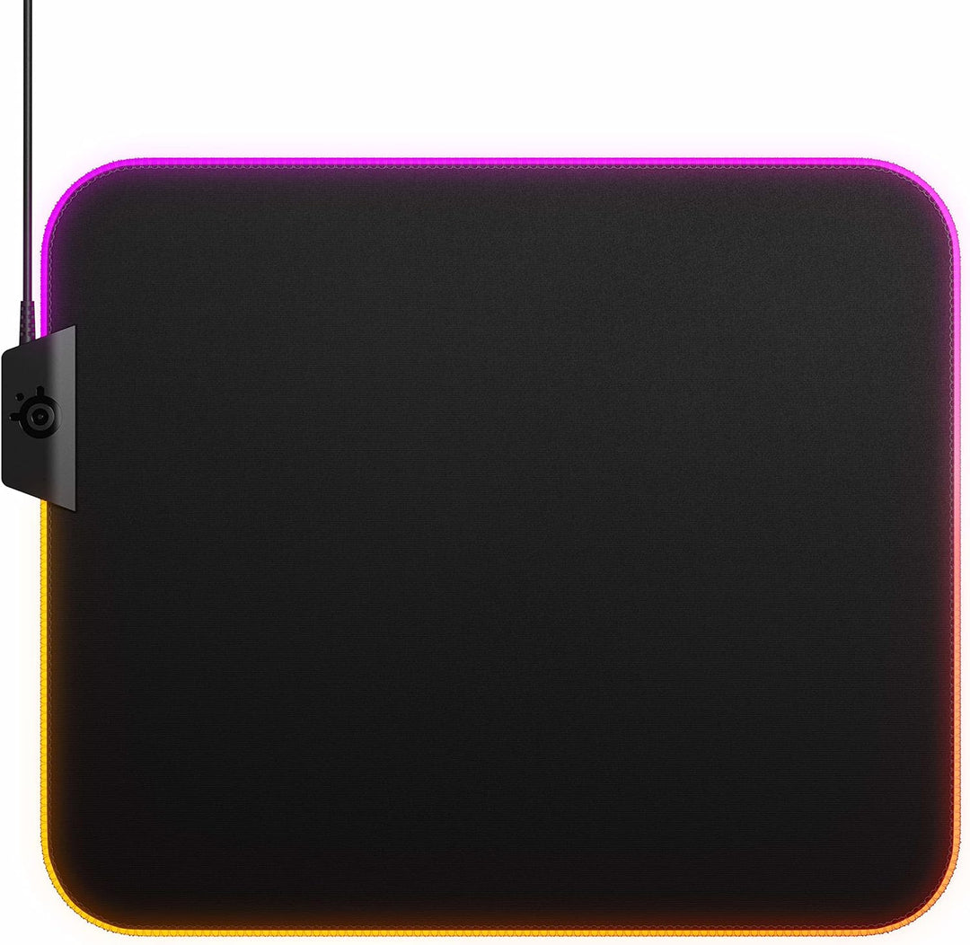 SteelSeries QcK Prism Cloth M - Gaming Mauspad – 2 Zonen RGB-Beleuchtung – Mittelgrosse (320mm x 270