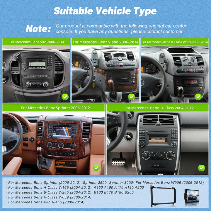 2G+64G Android Autoradio für Mercedes Benz Sprinter W906 W169 W245 W639 Vito Viano mit Wireless Carp