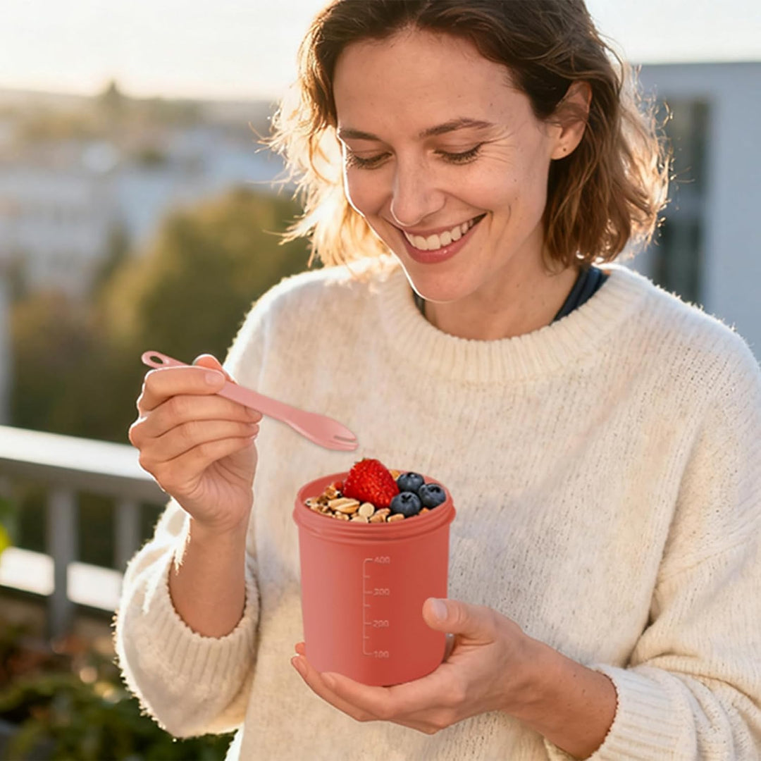 Müslibecher to Go, Joghurtbecher to Go, Müsli to Go Becher (560ML+220ML), Joghurt to Go Becher mit l
