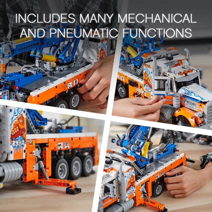 LEGO Technic Schwerlast-Abschleppwagen mit Kran, Spielzeugmodellbauset, Engineering for Kids Serie,