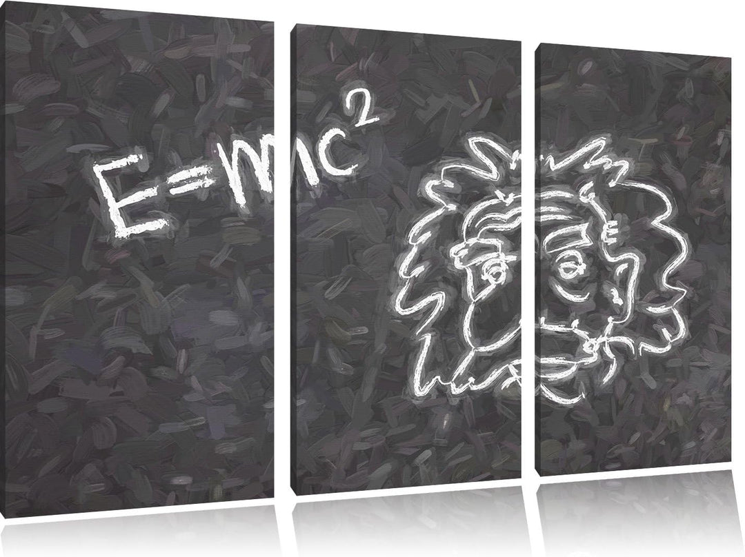Pixxprint Albert Einstein als Leinwandbild/Grösse: 3 Teilig (120x80) cm/Wandbild/Kunstdruck/fertig b