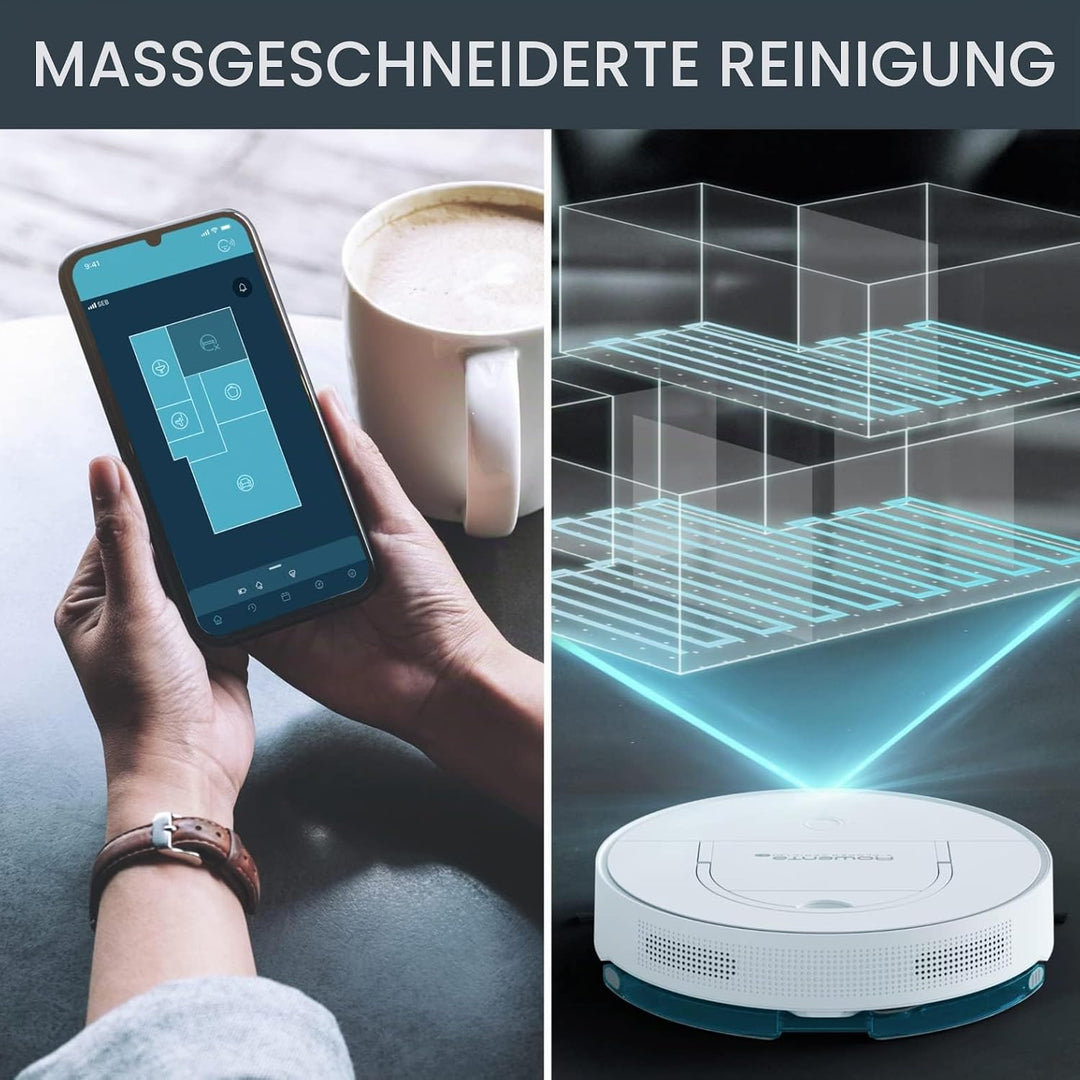 Rowenta RR9067 X-Plorer Serie 130 AI | 4-in-1 Wisch- &amp; Saugroboter | ultraflach mit 8cm | Laser + Ka