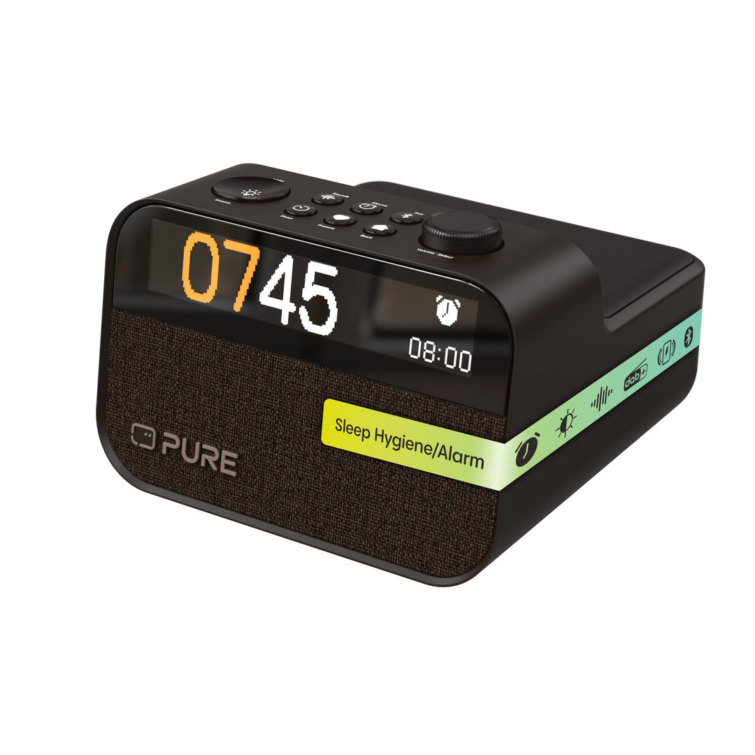Pure Moment Charge – Radiowecker mit Wireless-Ladepad, DAB+/FM, Bluetooth, natürlichen Klängen, Whit