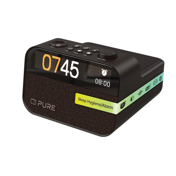 Pure Moment Charge – Radiowecker mit Wireless-Ladepad, DAB+/FM, Bluetooth, natürlichen Klängen, Whit