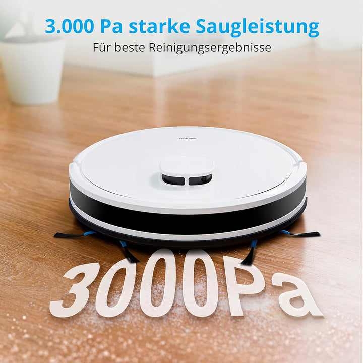 MEDION Saugroboter mit Absaugstation und Wischfunktion X20 SW+ (Lasernavigation, Starke 3000Pa Saugk