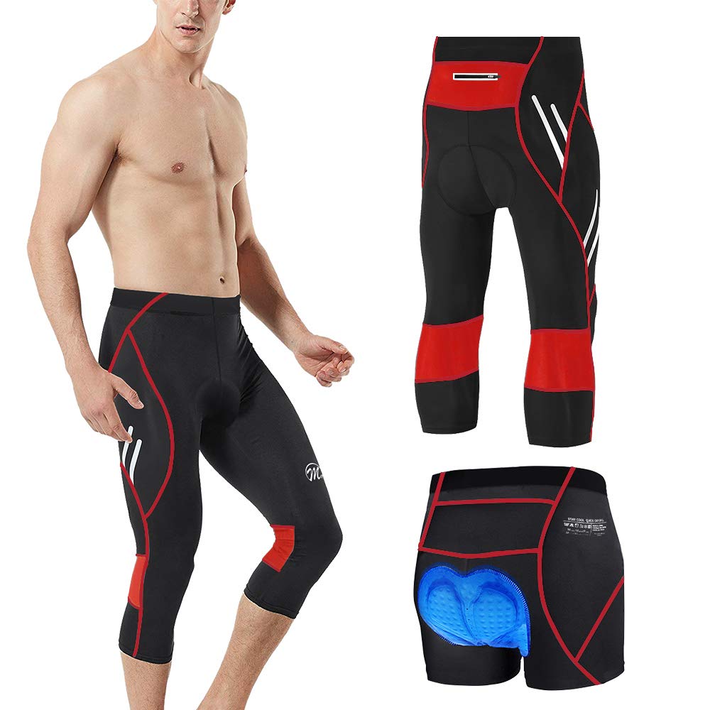 MEETWEE Herren 3/4 Radhose Fahrradhose, Kompression Radlerhose Leggings Radsport Hose für Männer Ela