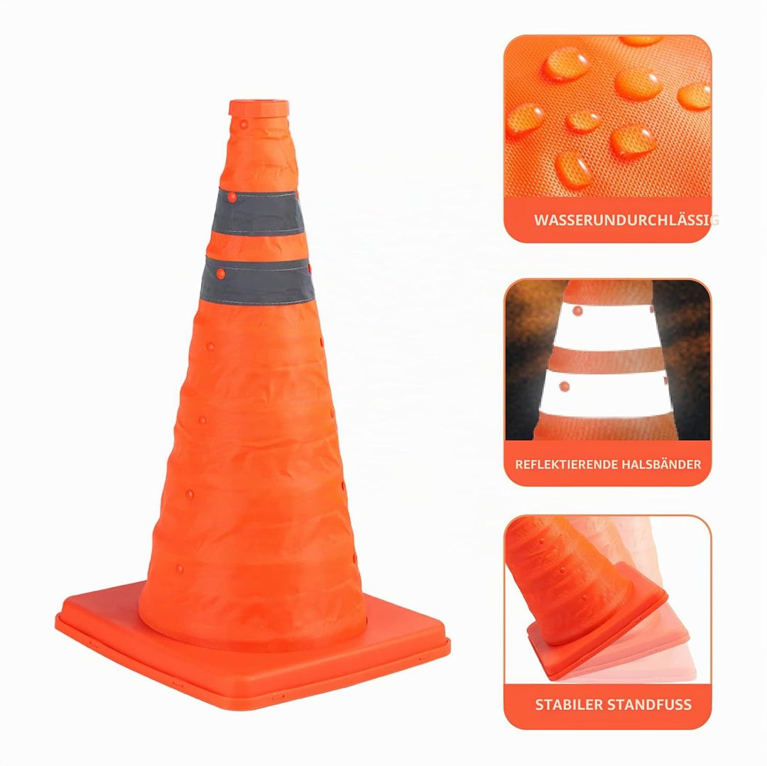 2Pack 18 Zoll zusammenklappbare Verkehrskegel/Verkehrskegelschild/Mehrzweck-Popup-Reflektierender Si