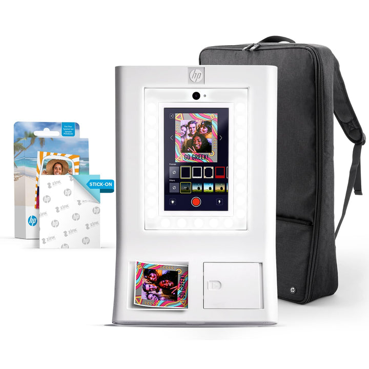 HP Sprocket Fotobox-Maschine Sofort-Farb-Fotodrucker (Weiss) Starter-Paket + Zink-Papier (100 Blätte