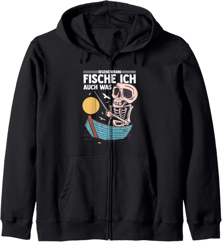 Lustiges Fischer Skelett - Angler Angeln Fischen Fischer Kapuzenjacke