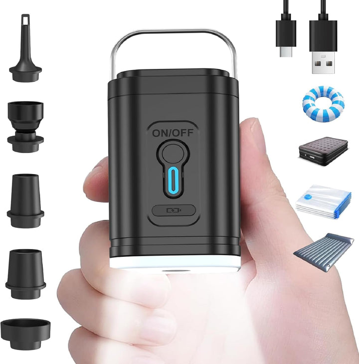 Elektrische Luftpumpe, Tragbare Kompakte Minipumpe, Über USB Wiederaufladbar Zum Aufblasen/Entleeren