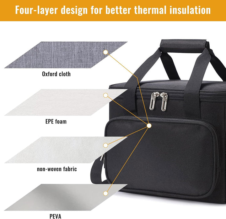 Faltbare Kühltasche 27L/15L, hält Getränke & Speisen 8h kalt/frisch, wasserdichte Isoliertasche mit