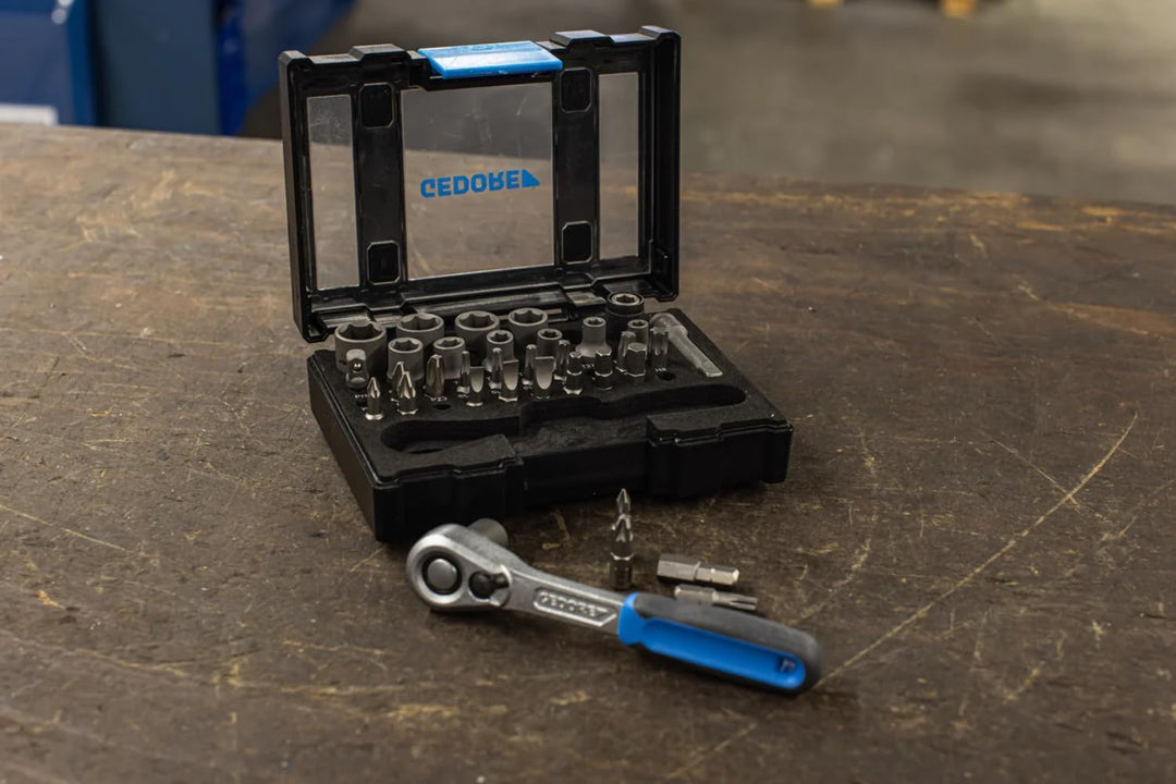 Bit-Steckschlüsselbox mit Knarre 1/4" 35tlg